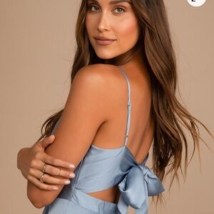 Lulu's Sky Blue Backless Dress